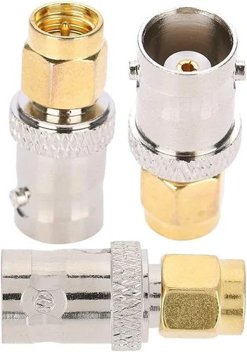 Miniatura 6 de Adaptador coaxial SMA macho a BNC hembra, adaptador coaxial RF, conector coaxial SMA a BNC macho hembra (todo cobre)