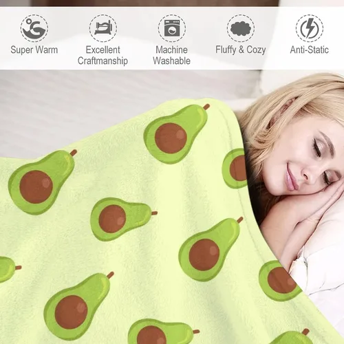 Miniatura 5 de Manta de aguacate – suave, mullida y cálida – Manta pequeña de 30 x 40 pulgadas para sofá, oficina, verde lindo regalo para niñas y niños