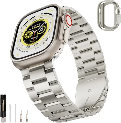 Miniatura 19 de SUNFWR Compatible con Apple Watch Band 40mm 41mm 38mm 42mm (Series 10 11) para Mujeres y Hombres, Correa de Acero Inoxidable para iWatch para Apple