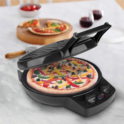 Miniatura 6 de Courant Máquina de pizza, olla para pizza de 12 pulgadas y máquina de calzone, con control de temporizador y temperatura, horno de pizza de 1440