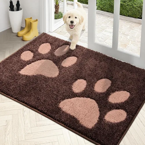 Miniatura 19 de PURRUGS Tapete para puerta que atrapa la suciedad, 32 x 70 pulgadas, antideslizante, lavable a máquina, tapete de microfibra para entrada, tapete