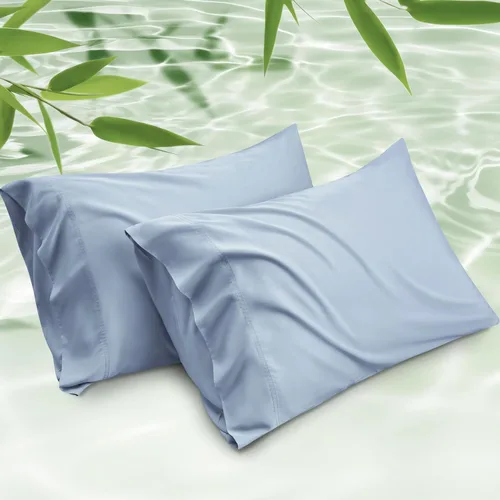 Miniatura 32 de Bedsure Juego de 2 fundas de almohada frescas de tamaño queen, rayón derivado de bambú, transpirables y suaves como la seda con cierre de sobre, 13