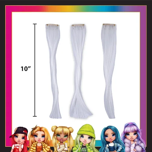 Miniatura 6 de Rainbow High Horizon Group USA, incluye 5 vibrantes geles de coloración para el cabello, 3 extensiones con clip para menos desorden, tazón de mezcla