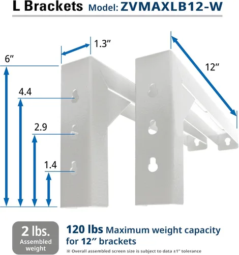Miniatura 4 de Elite Screens VMAX Soportes en L para colgar de techo o pared, manual.