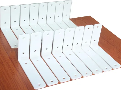 Miniatura 11 de Paquete de 12 soportes de estante en L de 8 pulgadas de largo x 6 pulgadas de alto x 1.5 pulgadas de ancho, 5 mm de grosor, soporte de estante en L