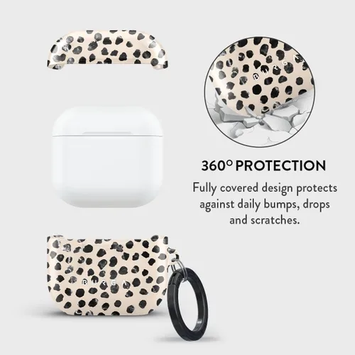 Miniatura 2 de Burga Funda rígida para Airpod compatible con Apple Airpods 4, estuche de carga, patrón minimalista de lunares - Funda protectora de plástico duro