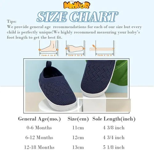 Miniatura 7 de Meckior - Zapatos para recién nacidos, tipo mocasines de lona con suela suave para recién nacidos, bebés, niños y niñas que estén dando sus primeros