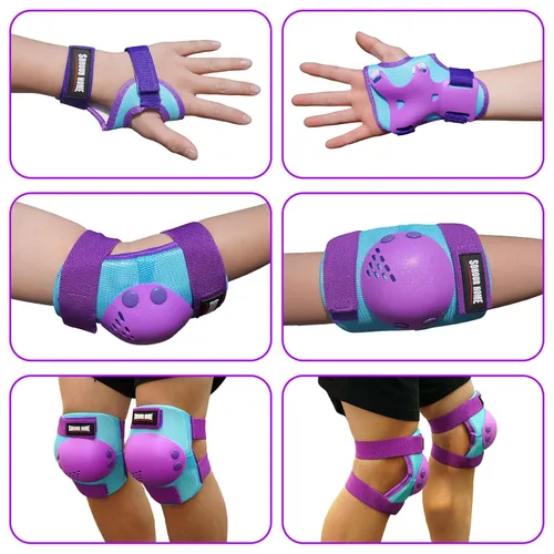 Miniatura 2 de Rodilleras para niños y jóvenes, coderas, muñequeras, juego de protección 3 en 1, para niños de 3 a 15 años, patines, ciclismo, patinaje en línea