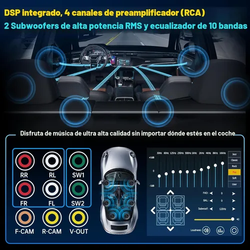 Miniatura 4 de PLZ Radio Estéreo de Coche de 7" Inalámbrico Doble DIN Apple Carplay para Receptores de Audio de Coche, Pantalla de Reproducción de Coche Bluetooth