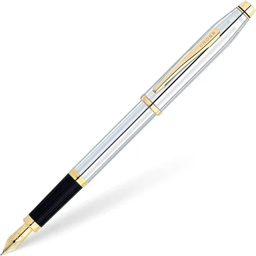 Miniatura 47 de Cross Century II - Bolígrafo de punta Selectip, lacado negro con detalles chapados en oro de 23 quilates