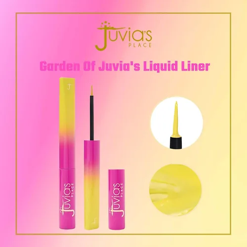 Miniatura 4 de Juvia's Place Garden Of Juvia's Liquid Liner Sun Flower - Amarillo neón, maquillaje líquido de color intenso, sin crueldad, a prueba de manchas