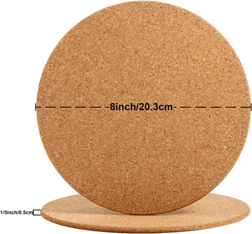 Miniatura 2 de Boao 3 salvamanteles redondos de corcho para platos calientes, posavasos gruesos de alta densidad, posavasos de corcho absorbente de madera