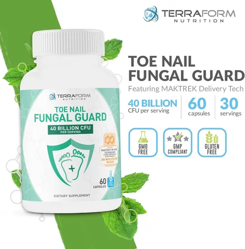 Miniatura 2 de TerraForm Nutrition - Protector de hongos para uñas de los pies, inhibidor probiótico de hongos, 60 cápsulas