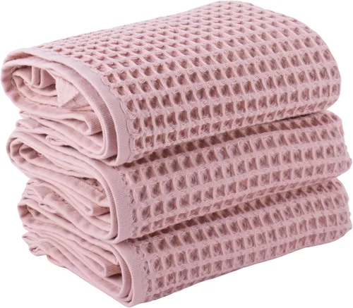 Miniatura 12 de PÜSKÜL Toalla de Cocina de Gofre Orgánico 100% Algodón Turco Juego de 3 Gris Oscuro - Toallas de Mano de 32x16 Pulgadas de Calidad Premium, Suave
