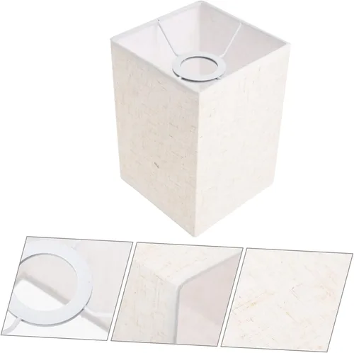 Miniatura 8 de Pantalla de lino para lámpara colgante de tambor, lámpara blanca, mesita de noche, decoración de tela, pantalla de araña, pantalla para lámparas