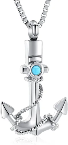 Joyería de cremación para cenizas, collar de urna de ancla para hombres y mujeres, soporte conmemorativo para cenizas, colgante de urna de recuerdo