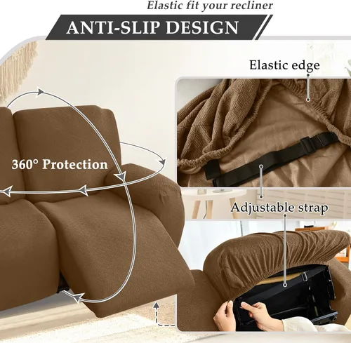 Miniatura 5 de Fundas impermeables de sofá reclinable modular para sofás reclinables, lavable en forma de L, para perros, fundas elásticas para sofá reclinable