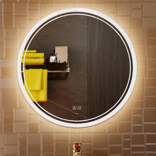 Miniatura 12 de KWW - Espejo de baño LED redondo grande de 28 pulgadas, moderno, temperatura de color ajustable, luces regulables anti vaho, fácil de instalar