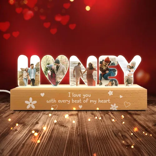 Miniatura 25 de Luz nocturna LED personalizada con collage de fotos, foto personalizada con cualquier cita y nombre, Navidad, amistad, regalos de cumpleaños