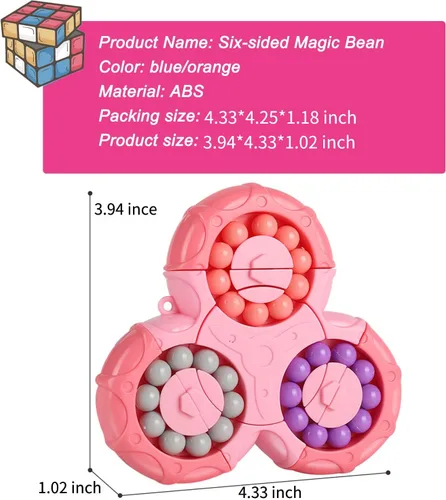 Miniatura 6 de Magic Bean - Juguete giratorio para el cerebro y el dedo, juguete giratorio de mano para aliviar el estrés y la ansiedad, juguete sensorial, regalo