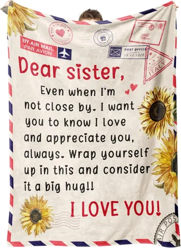 Niyewsor Regalos de Cumpleaños para Hermana, Manta de Regalos para Hermanas, Regalo de Hermanas de Hermana, Regalo para Hermanas en el Día de la