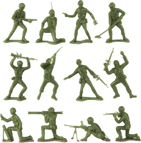 Miniatura 5 de TimMee Cubo de soldados de ejército - Verde OD vs. Tostado 54 piezas de juego de soldados - Fabricado en EE. UU