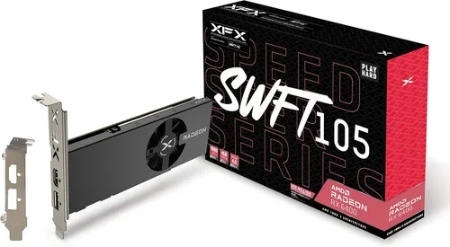 XFX Speedster SWFT105 Radeon RX 6400 Tarjeta gráfica para juegos con 4 GB GDDR6, AMD RDNA 2 RX-64XL4SFG2