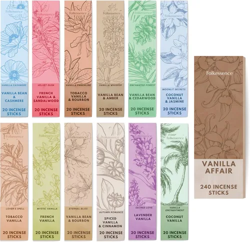 Miniatura 11 de Folkessence - Juego de 6 varillas de incienso (120 varillas), incienso Nature's Whisper para aromaterapia, meditación y fragancia para el hogar