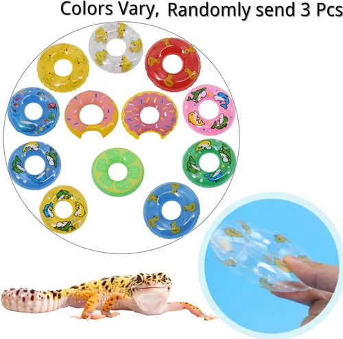 Miniatura 5 de Piscina de dragón barbudo con flotador inflable – Plegable plegable para bañera, bañera y reptil collar anillo para lagartos anfibios, suministros