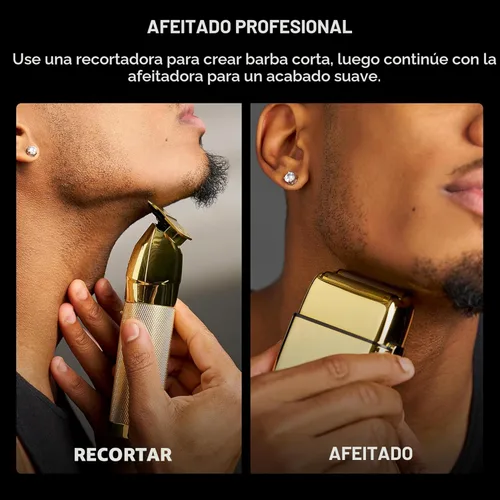 Miniatura 6 de BaBylissPRO METALFX Double Foil Shaver, Handheld Electric Razor for Travel, Portable Cordless Close Face Shaver for Head, Beard, & Neck Dorado