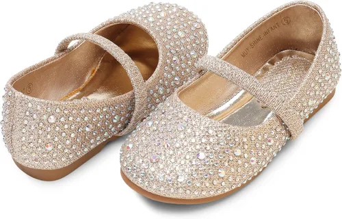 Miniatura 2 de DREAM PAIRS Zapatos planos Mary Jane con diamantes de imitación para niñas