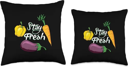 Miniatura 3 de Stay Fresh Vegetables Canteen Lunch Cafeteria Academy Throw Pillow