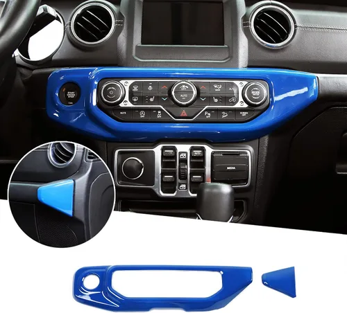 Miniatura 11 de JeCar Cubierta de panel de interruptor de aire acondicionado compatible con Jeep Wrangler 2018-2023 JL JLU y Gladiator JT 2020-2023, textura