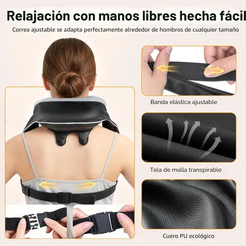 Miniatura 5 de 6D Masajeador de Cuello para Alivio del Dolor de Tejido Profundo, Masajeador Shiatsu de Amasamiento para Cuello y Hombro con Calor, Masajeador