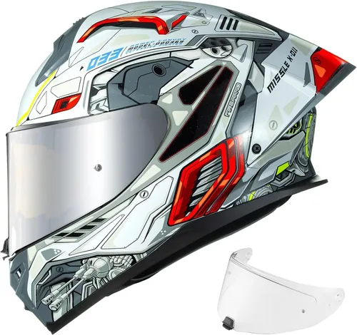 Miniatura 17 de ILM Cascos de motocicleta de cara completa para hombres y mujeres con Pinlock Powersports Street Racing Cascos para Motos DOT Modelo MF510