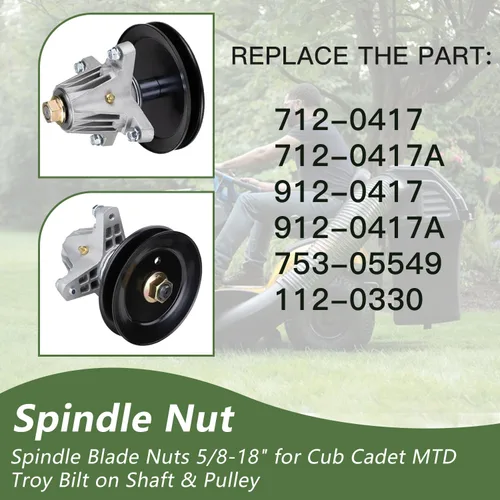 Miniatura 4 de Tuerca de cuchilla de cortacésped 5/8-18 con brida hexagonal de repuesto para Cub Cadet MTD Toro, cuchilla de cubierta de cortacésped hardware