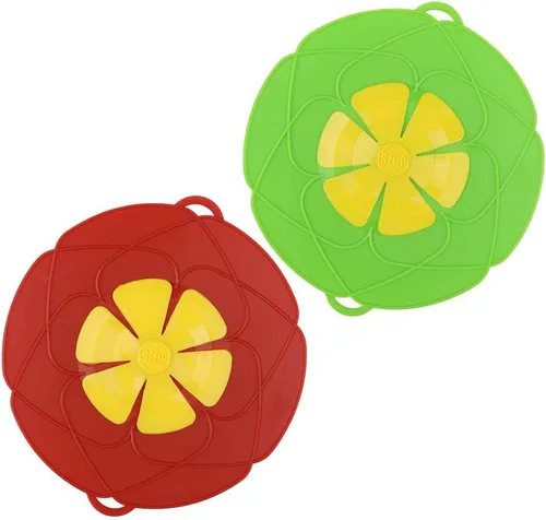 Paquete de 2 tapas de silicona para derrames de silicona, protección contra hervir sobre salpicaduras de 10.2 pulgadas, cubierta protectora de
