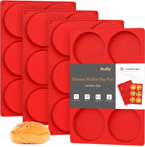 Miniatura 11 de Moldes de huevo de silicona Redfly para sándwiches de desayuno 3 piezas, moldes para huevos fritos de 4 pulgadas antiadherentes, moldes