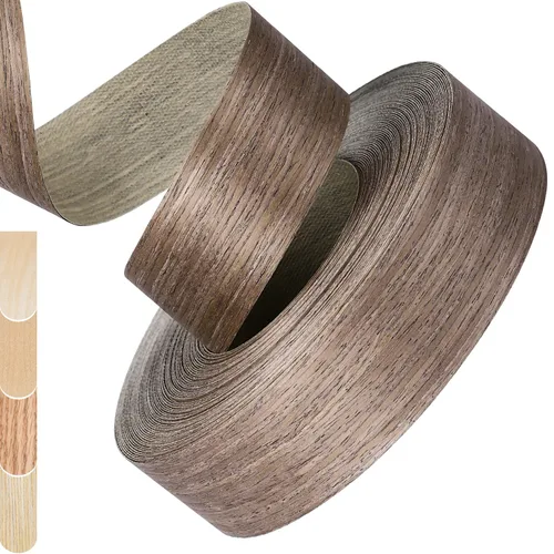 Miniatura 14 de Bandas de Borde de Abedul, rollo de 1 1/2 pulgadas x 10 pies de Bandas de Borde de Chapa - Pre-encoladas Flexibles, Cinta de Madera Real