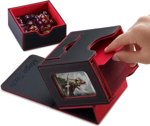 Miniatura 7 de Mage Tech - caja para cartas de MTG Commander con diseño patentado, exhibidor Commander, cabe 100 cartas con doble funda, ladrillo de cartas de 35pt