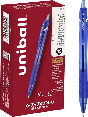 Miniatura 11 de Uniball Jetstream Elements - Bolígrafos de punta media (0.039 pulgadas), tinta negra, paquete de 5 Negro
