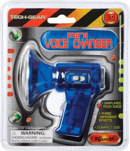 Toysmith Mini cambiador de voz, 3 efectos únicos, luces LED, amplifica tu voz, juguete de megáfono para niños, divertidos regalos de broma e ideas