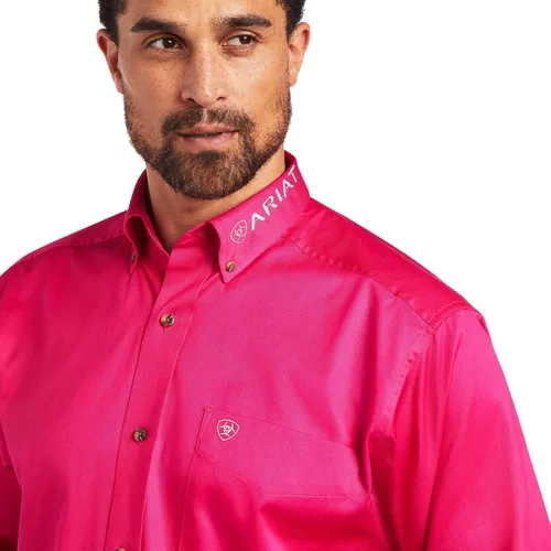Miniatura 5 de ARIAT Camisa de sarga con logotipo del equipo para hombre Negro