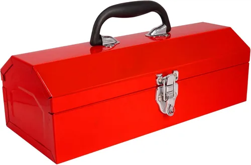 MANUFORE Caja de herramientas de metal de 14 pulgadas, caja de almacenamiento ligera y resistente, hecha de acero pesado y bien acabado y pintado