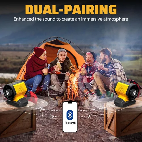 Miniatura 4 de Altavoz Bluetooth apto para batería DeWALT de 20 V Max con carga USB-A/C para campamento y fiestas (batería no incluida)