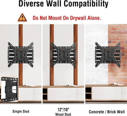 Miniatura 6 de ELIVED Soporte de pared para TV ultra delgado para la mayoría de televisores de 26 a 60 pulgadas, soporte de TV de perfil bajo, soporte de pared