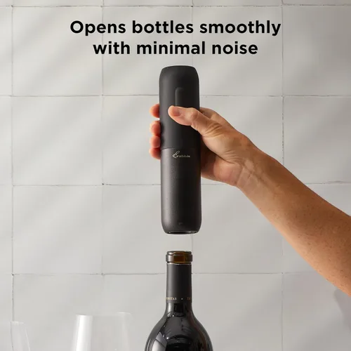 Miniatura 3 de Rabbit Sacacorchos eléctrico abridor de vino – Abrebotellas automático con botón pulsador, diseño compacto, abre botellas silenciosamente, se Negro