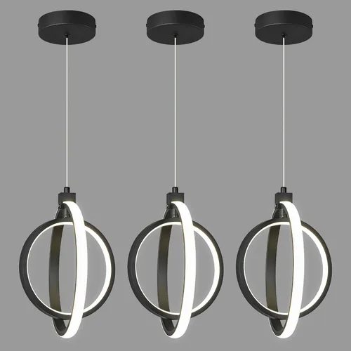 Miniatura 24 de Lámpara LED moderna con anillo dorado, lámpara colgante de 4000 K, regulable en altura ajustable, iluminación colgante para comedor, cocina, isla