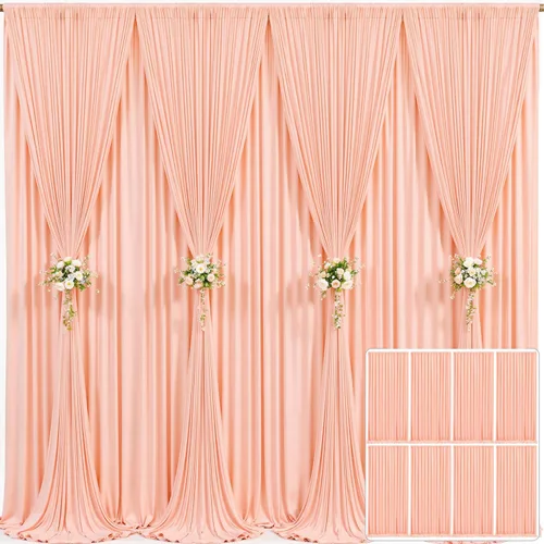 Miniatura 91 de Cortina de fondo beige de 10x10 para bodas y fiestas, cortina de fondo beige sin arrugas para fotos, cortinas de fondo para decoración de baby Gris