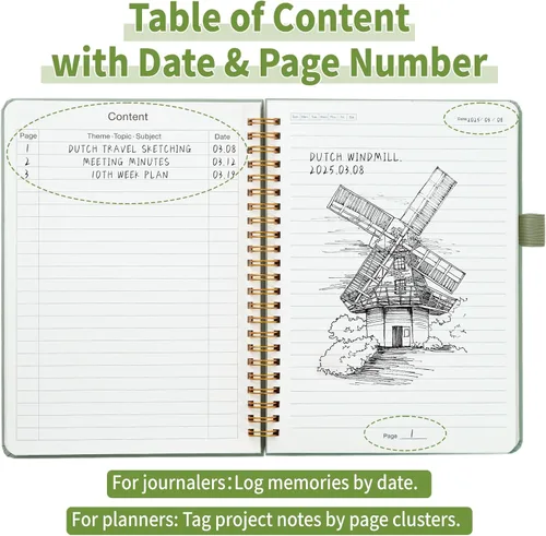Miniatura 3 de YOXMJDB Cuaderno rayado en espiral, pequeño cuaderno de rayas universitarias A5 con soporte para bolígrafo, cuaderno de tapa dura de 140 páginas